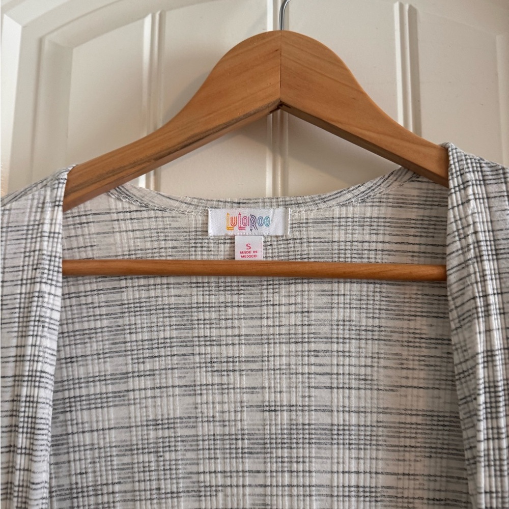 LuLaRoe Gray/White Long Cardigan